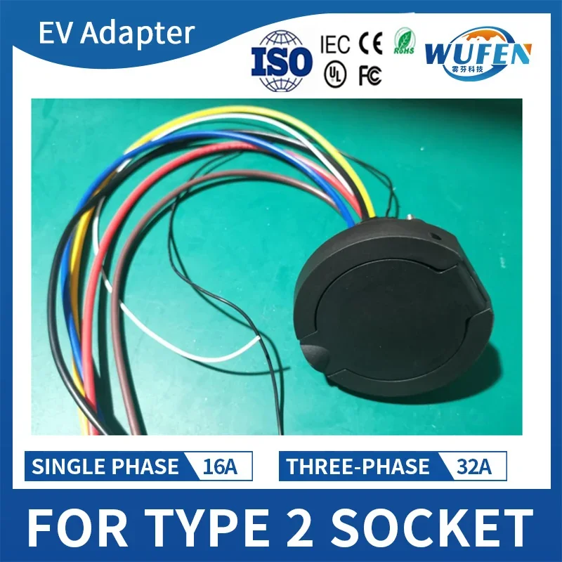 Prise de charge pour véhicule électrique, connecteur de prise de type 2, partenaires à 4 points, norme européenne IEC 62196-2, 32A, triphasé AC