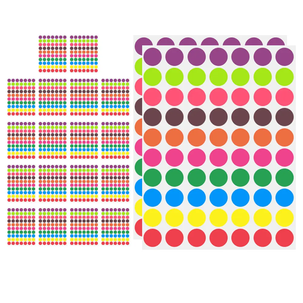 

1400 Pcs Round Sealing Label Sticker Self Adhesive Circle Stickers Dot Labels Small Color