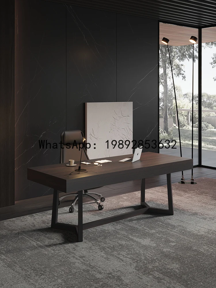 Luxury Modern Solid Wood Home Living Room Large Long Executive Desk  High-end Computer Desk