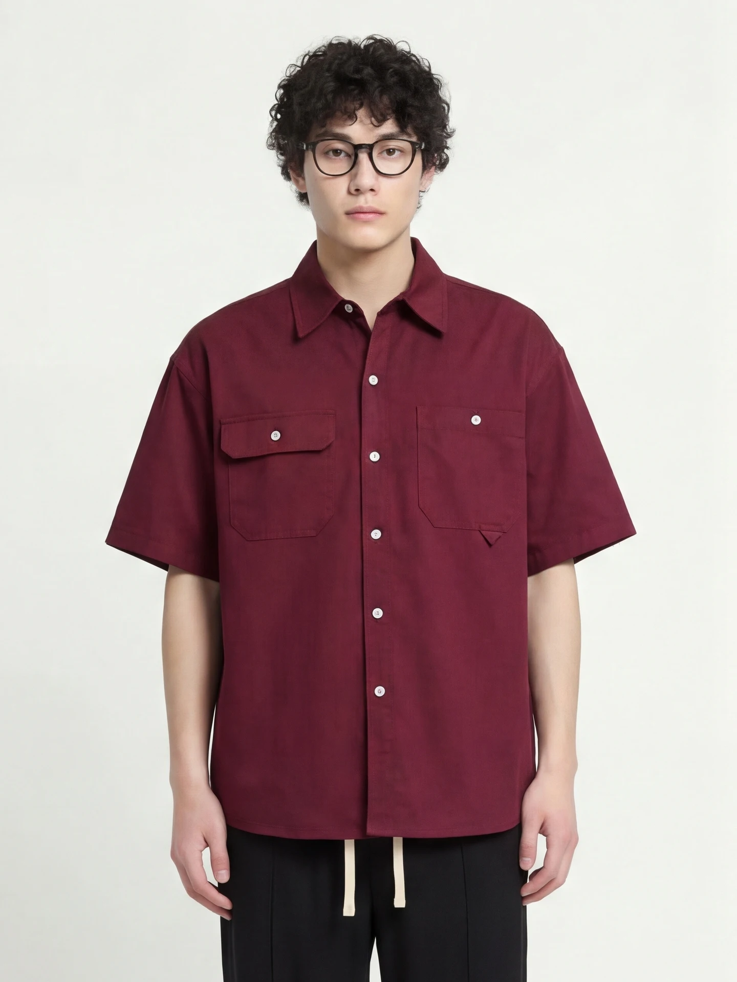 

Свободная рубашка с коротким рукавом в винтажном американском стиле, с множеством карманов, из дышащего хлопка, для повседневной носки на все сезоны