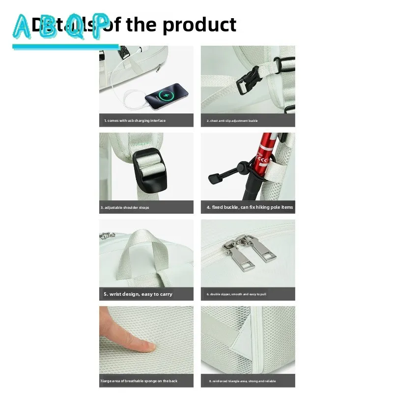 Men Women Backpack Large Capacity Travel Backpacks Leisure Sports Style Outdoor Luggage Bags Multifunctional with Interlayer