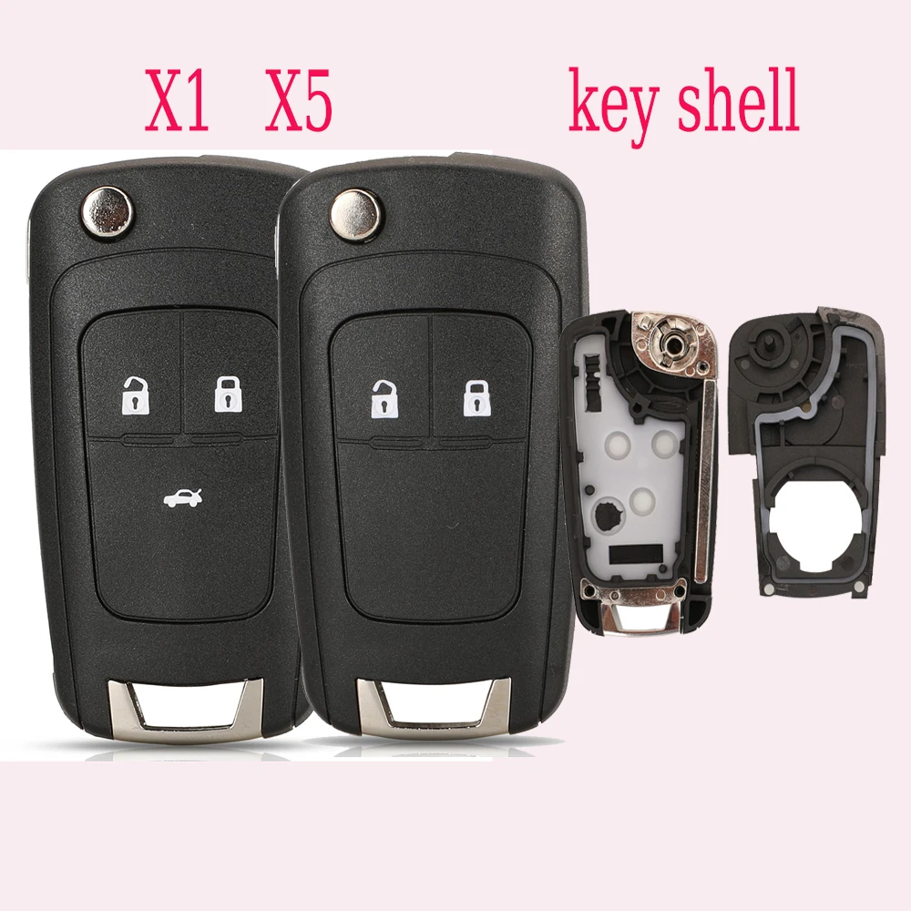 Carcasa de Llave Plegable para Auto jingyuqin X1 X5, Compatible con Chevrolet Cavalier Aveo 2020, Funda para Llave