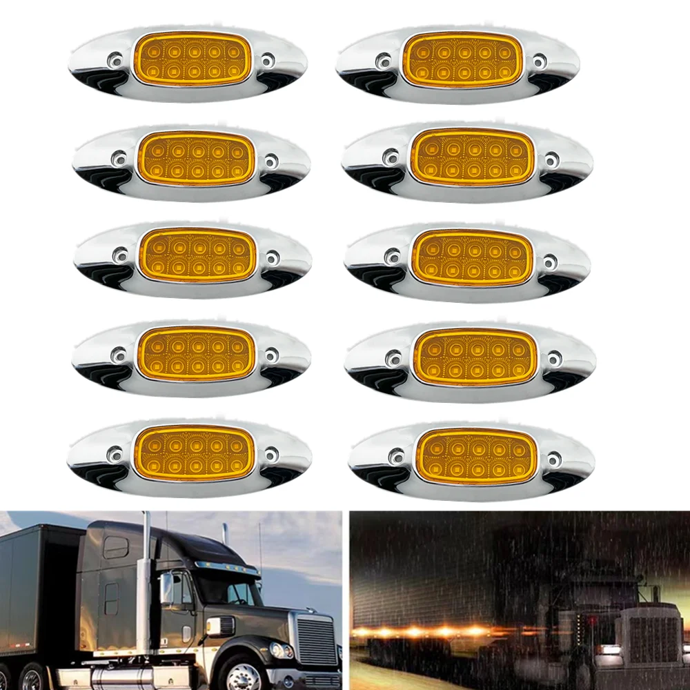 10PCS Truck Signal Turn indicator light 10LED Side Marker Lights Trailer Led 24v Front Rear Tail Warning Lamp Clearance Lamp 12V