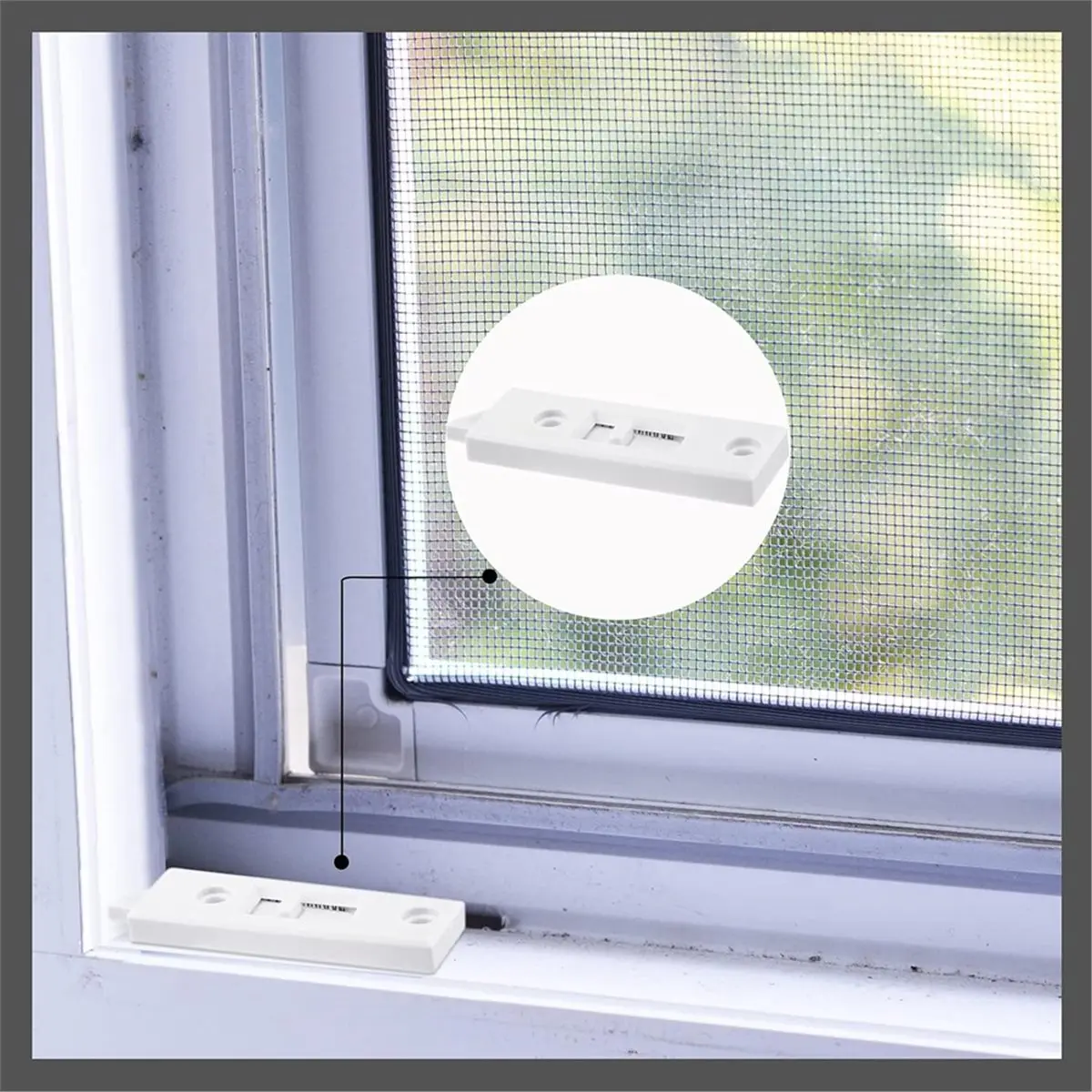 8 Set Window Locks Window Parts and Hardware Tilt Latchs Plastic Construction, Spring Loaded, 2 Inch Hole Center