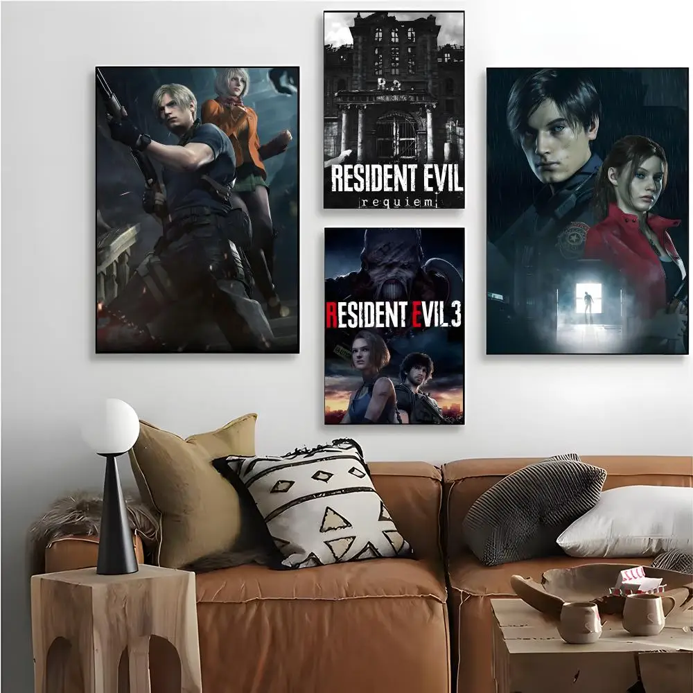 R-Resident Evil Poster Canvas Wall Art Print Poster Decorative Mural Home Decor Gift Unframed