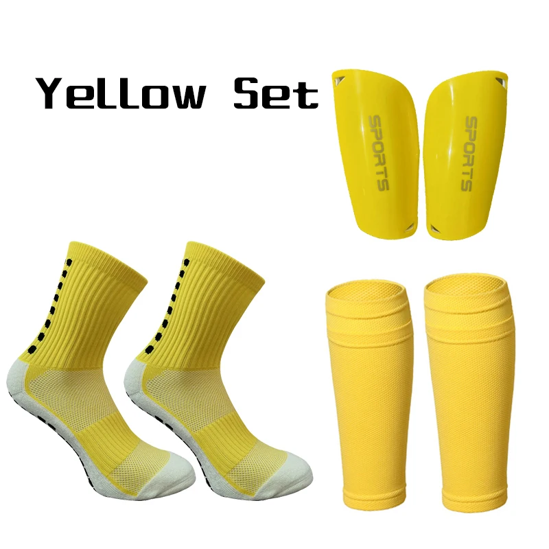 A Set Football Shin Guards Calf Sleeve With Pocket Practical Leg Guards Adults Kids Support Anti-Slip Soccer Sock Protector Gear