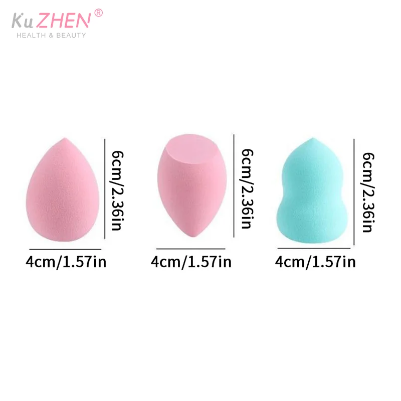 Éponge cosmétique 3 pièces, humide et sec, anti-taches, outil de beauté bouffant, outil de maquillage professionnel Super doux pour femmes et filles