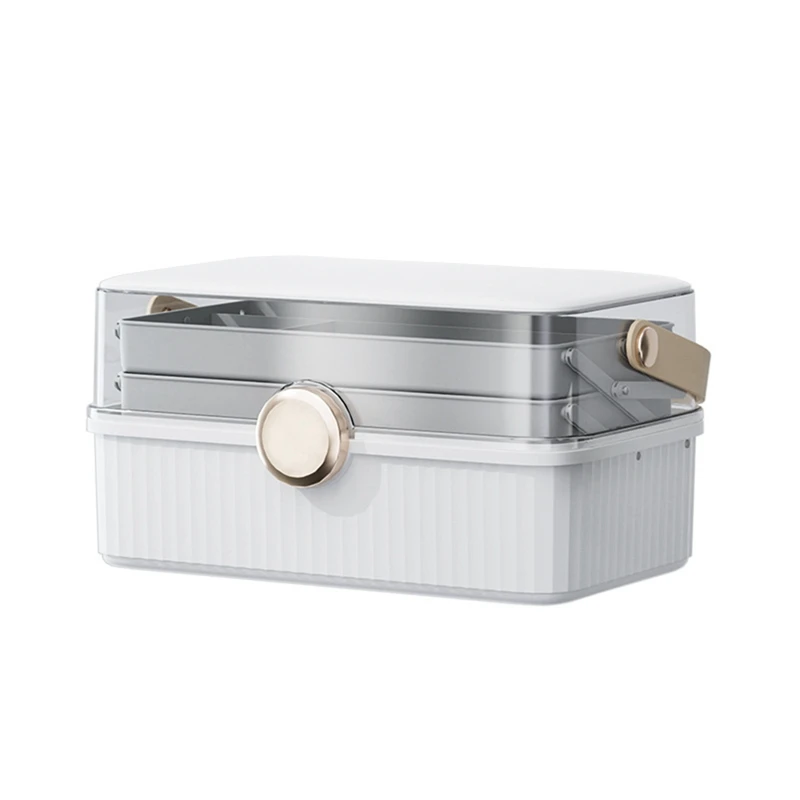 

1 Pcs Cosmetics Storage Box Bigcapacity Plastic Desktop Storage Box Dustproof Lipstick Extra Storage Box With Lid Ivory White