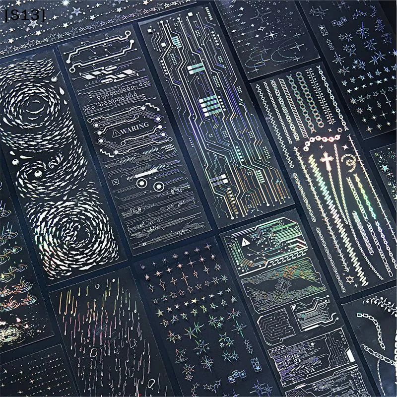 

3Sheets/pack Kawaii PET Laser Silver Stickers DIY Diary Phone Case Handmade Scrapbook Aesthetic Stickers Student Stationery[Q]Q@