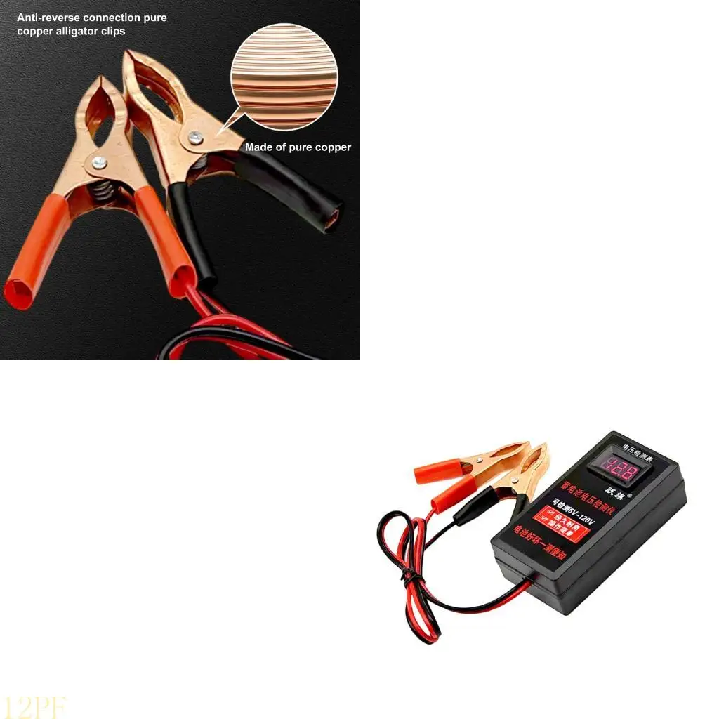 12PF Handheld Battery Condition Checker with Clear Digital Readout Display for Car