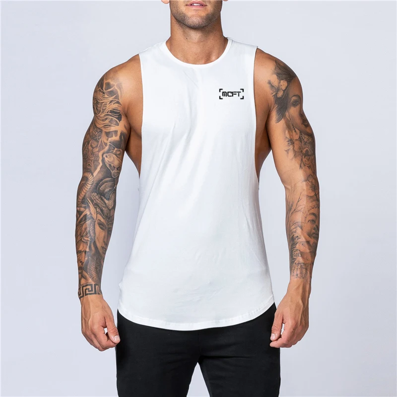 Mens Cotton Running Vests Sleeveless Gym Tank Top Loose Fit Bodybuilding Workouts Summer basketball Breathable Fitness Train Top