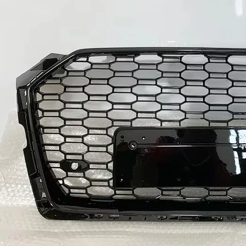 

For RS5 Style Front Sport Hex Mesh Honeycomb Hood Grill Black for Audi A5/S5 B9 2017 2018 2019 Car Accessories Without Emblem