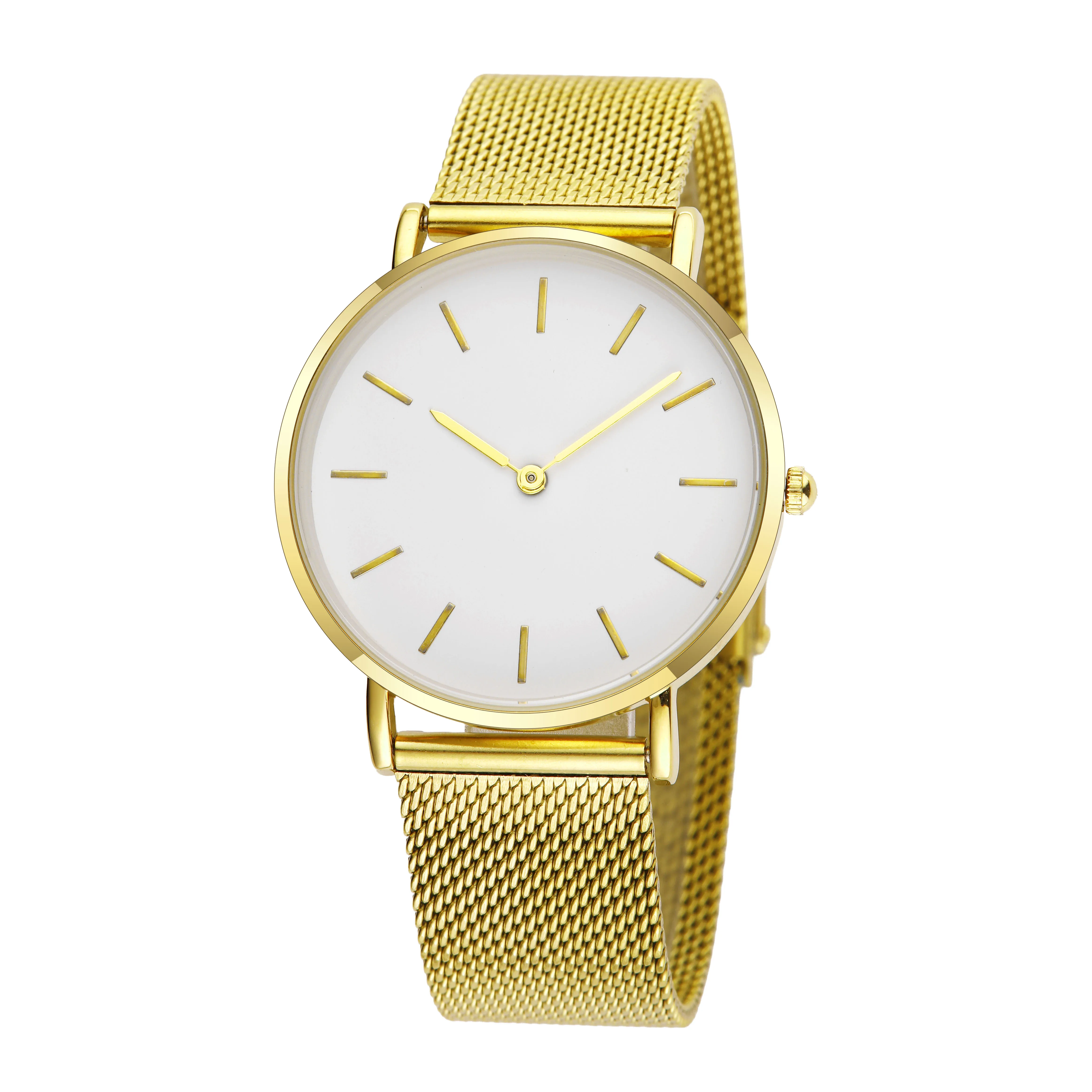 Customizable Gold Quartz Watch with Image Logo Personalized Timepiece for Men And Women