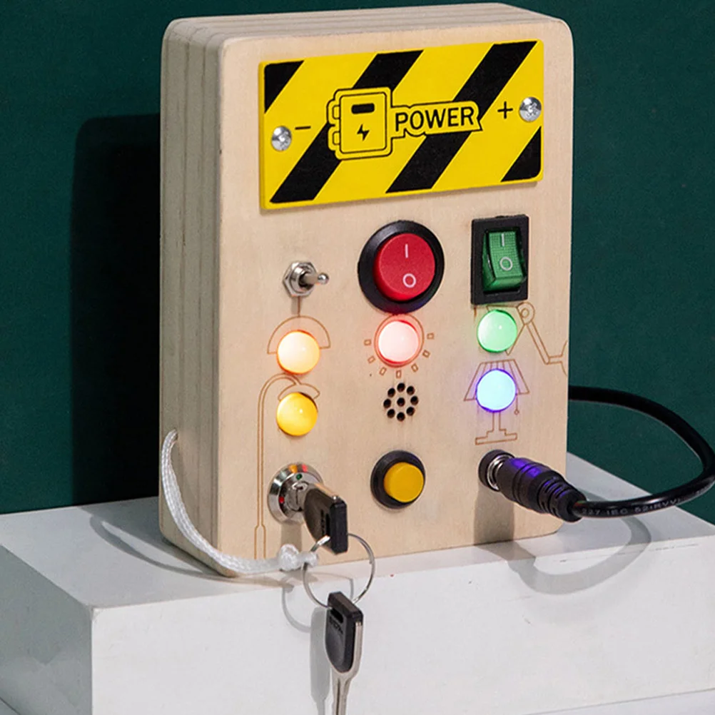 Busy Board Toy Educational Plaything Kids Toys Wood Travel for Toddlers Children Light Cognitive