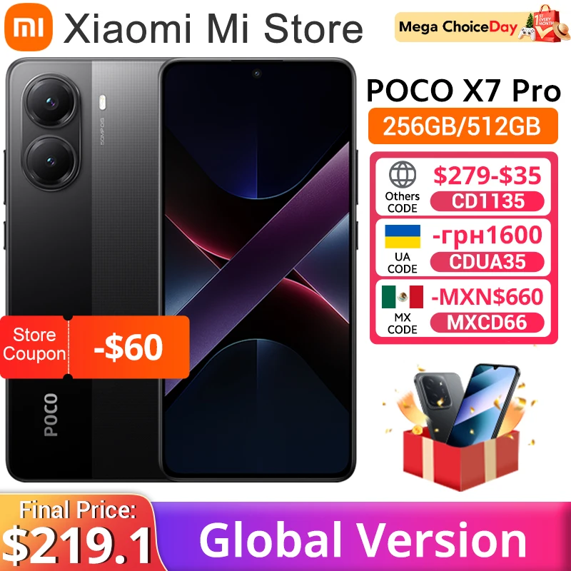 【Brand+】POCO X7 Pro Smartphone Dimensity 8400-Ultra 6000mAh 90W HyperCharge 6.67" AMOLED display NFC Xiaomi HyperOS 2