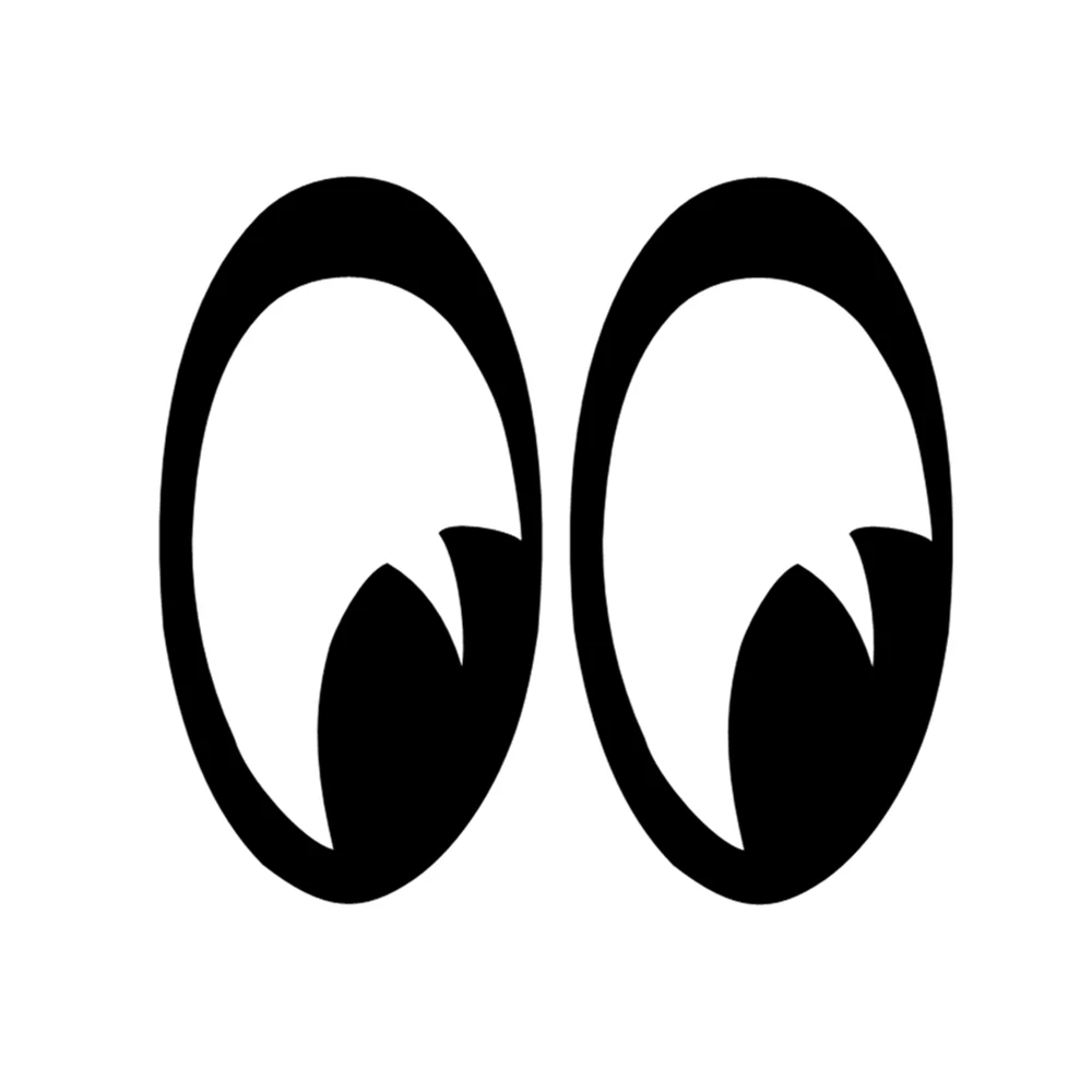 

13.7X12.7CM Cute Moon Eyes Face Vinyl Decal, Fun Shape Sticker for SUV Truck Motorcycle Laptop, Waterproof Auto Exterior Decor