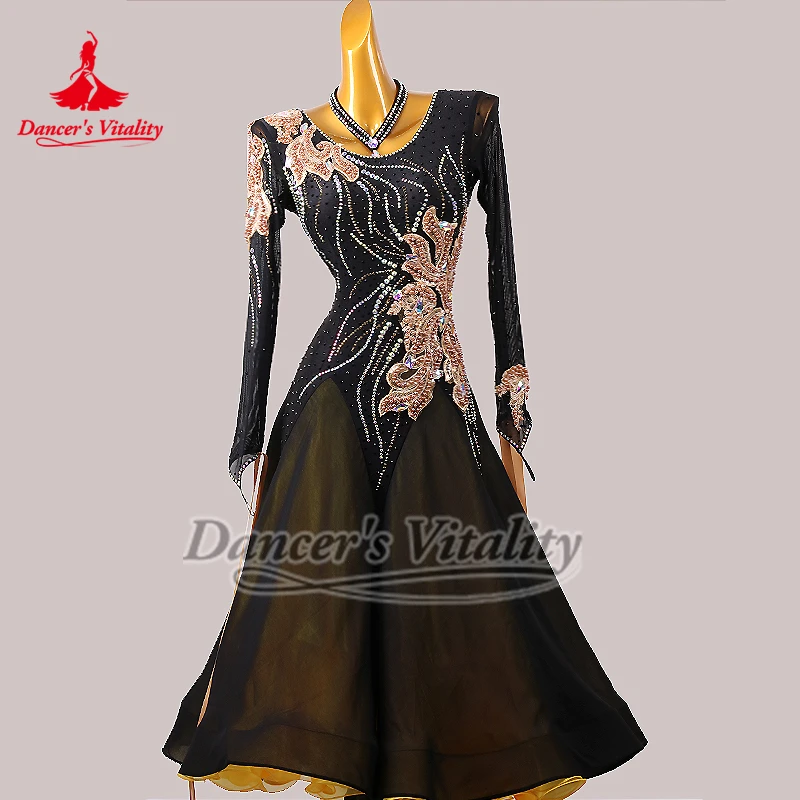 

Одежда для конкурса бальных танцев для взрослых и женщин, платья для выступлений вальса Фокстрота, включающие нагрудники и трусы