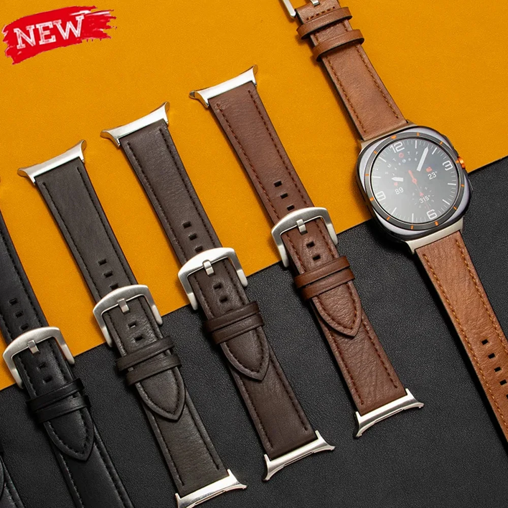 Lederarmband ohne Lücken für Samsung Galaxy Watch 8 40 mm 44 mm 8Classic-Armband für Galaxy Watch Ultra 47 mm 2025 Business-Band