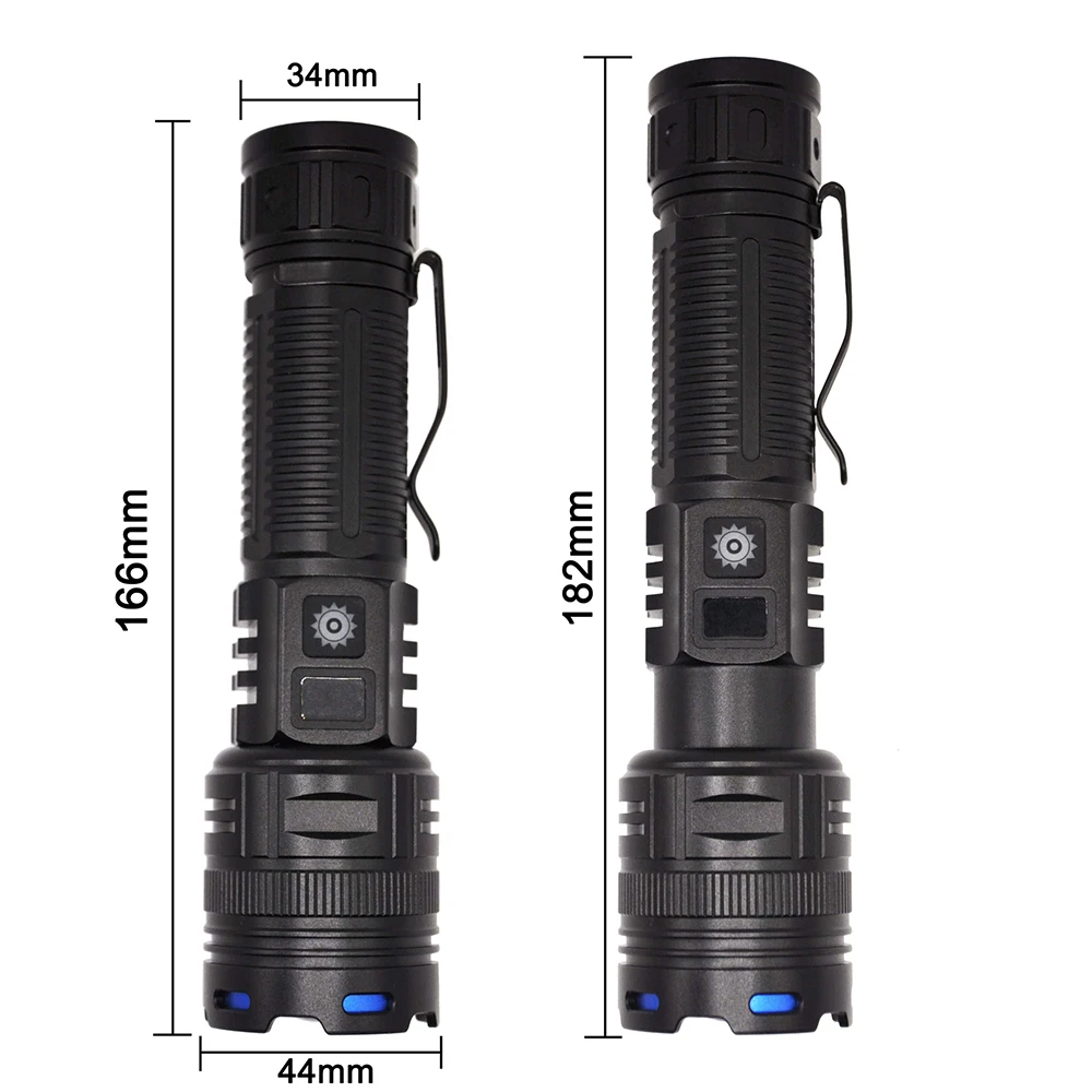 High Power LED Flashlight Long Range Tactical Torch Strong Light Lantern USB Rechargeable Portable Pen Holder Lamp For Outdoor