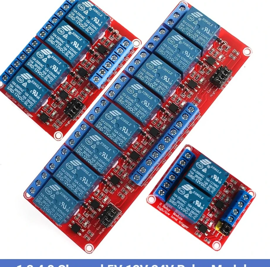 لوحة حمراء محمية ذات 8 قنوات 24 فولت مع optocoupler تدعم لوحة وحدة تتابع قناة الزناد عالية ومنخفضة المستوى من Arduino #4