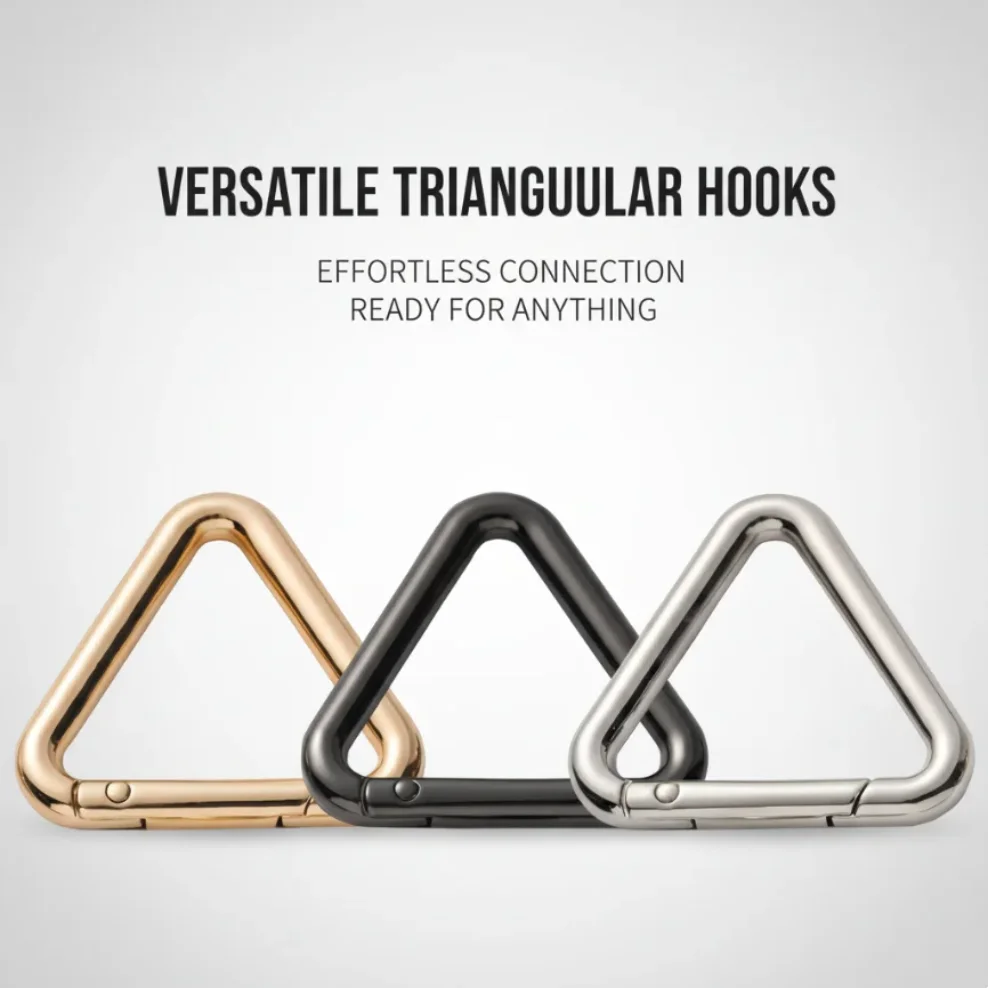 

5pcs Zinc Alloy Triangle Spring Hook Clothing Luggage Hardware Accessories Keychain Hiking Buckle Triangle Hanging Buckle