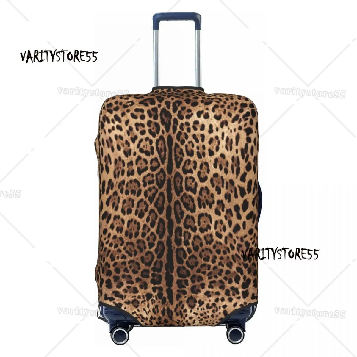 Custom Leopard Print Travel Luggage Cover Elastic Animal Skin Suitcase Cover Protector Fit 18-32 Inch