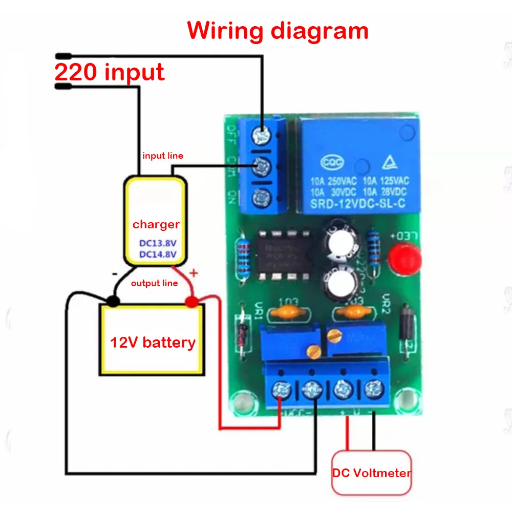 Modulo di controllo di carica della batteria 12V del pannello di controllo di potere astuto del caricatore di XH-M601 per il corredo di DIY