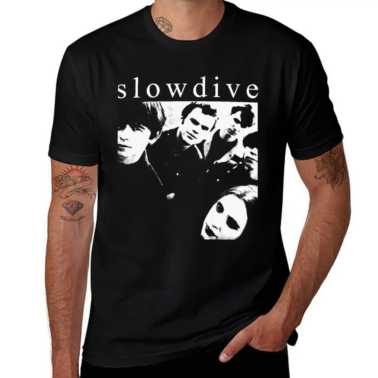 

Slowdive Photo Merch T-Shirt oversize t-shirts man graphic tee shirt cotton graphic tees oversized men clothes