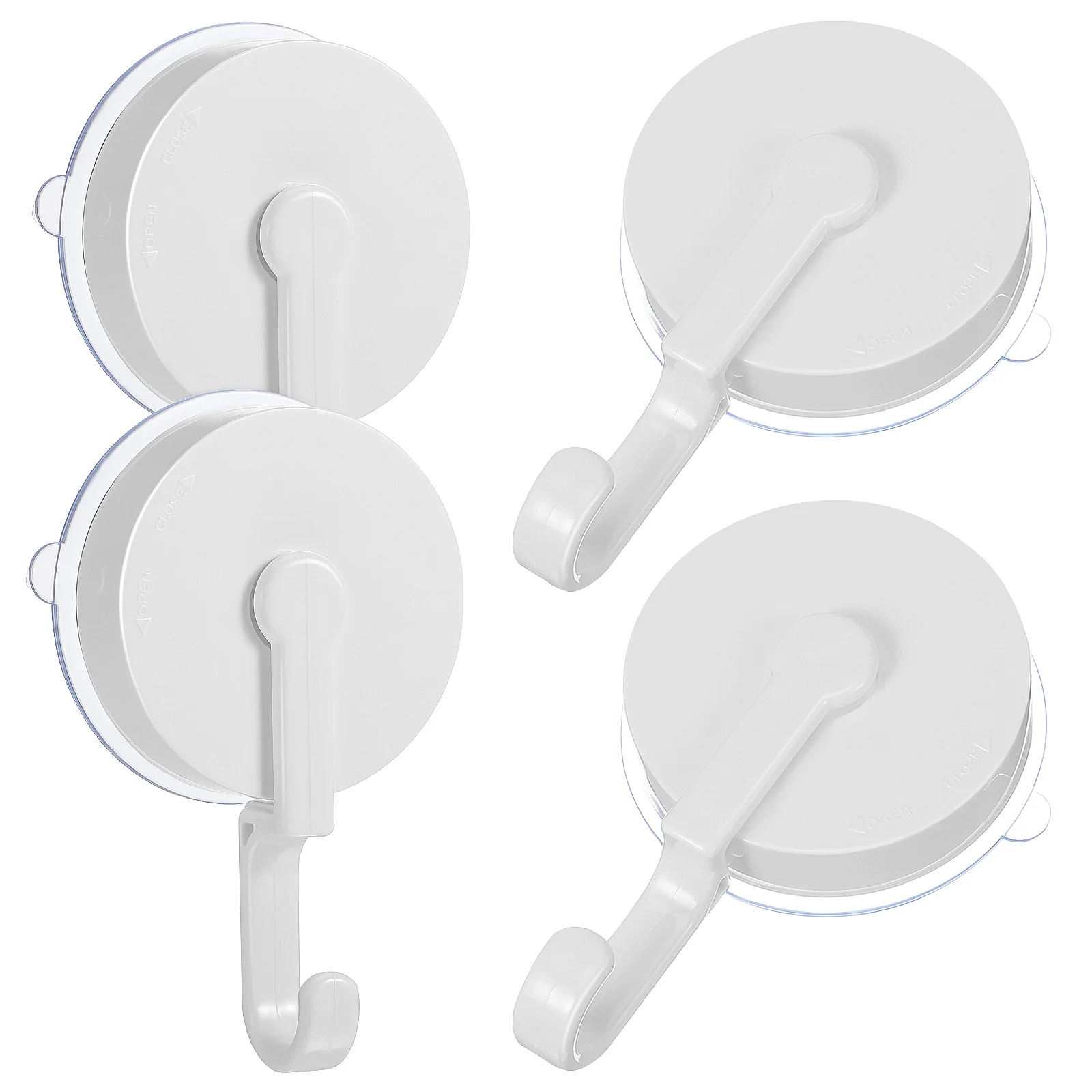 

4 Pcs Rotating Suction Cup Hook Heavy Duty Hooks Bathroom Wreath Window Cups For Wreaths Shower Large