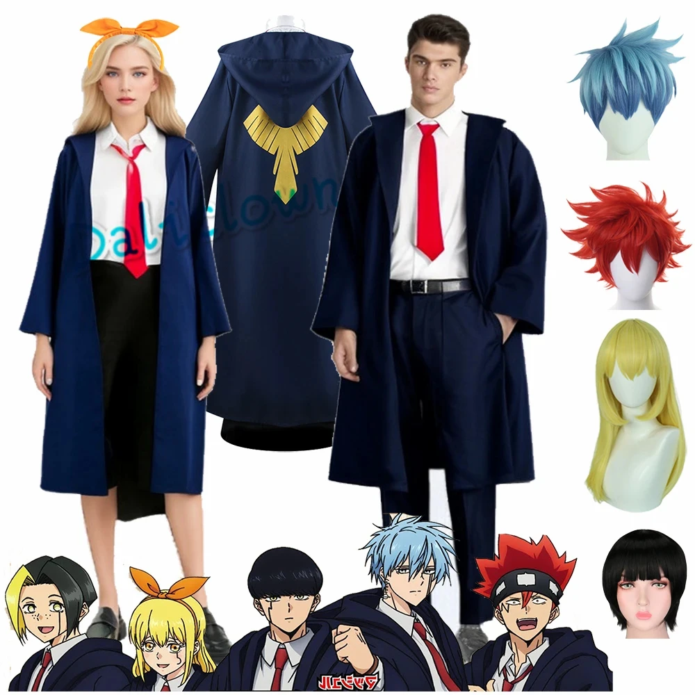 Anime Mashle Magic Muscles Lemon Irvine Cosplay Costume Wig Adler Rob Trench Coat Robe School Uniform Mashle Outfit Clothes