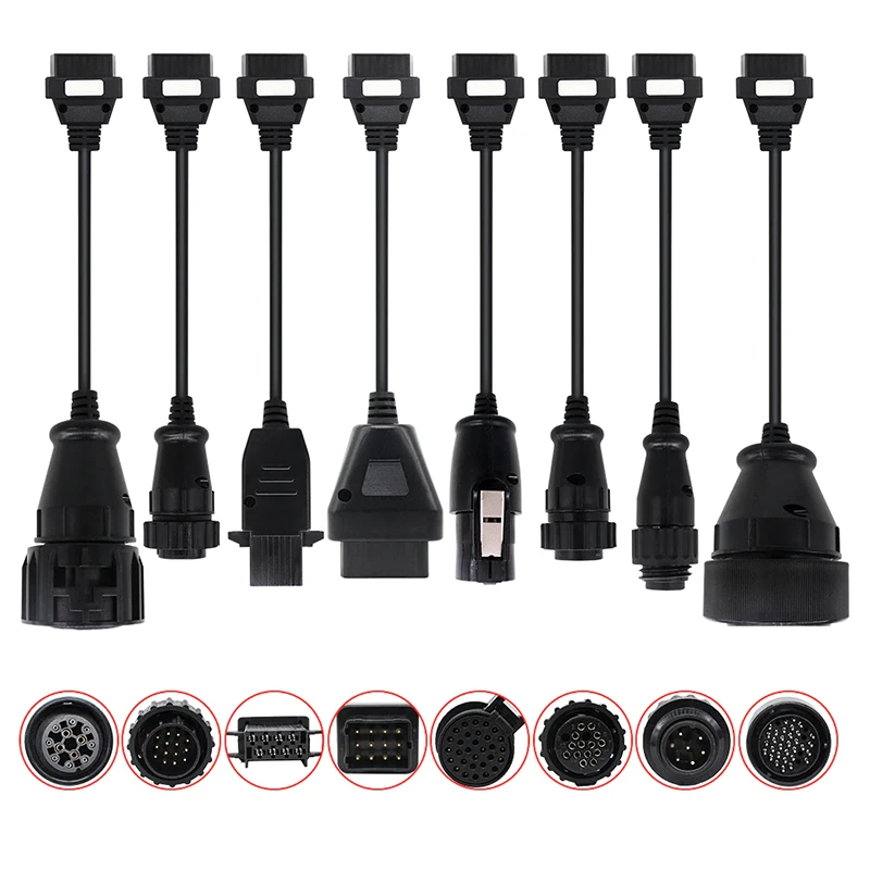 Full Set 8 PCS Car/Truck Cables For TCS PRO Diagnostic Connector