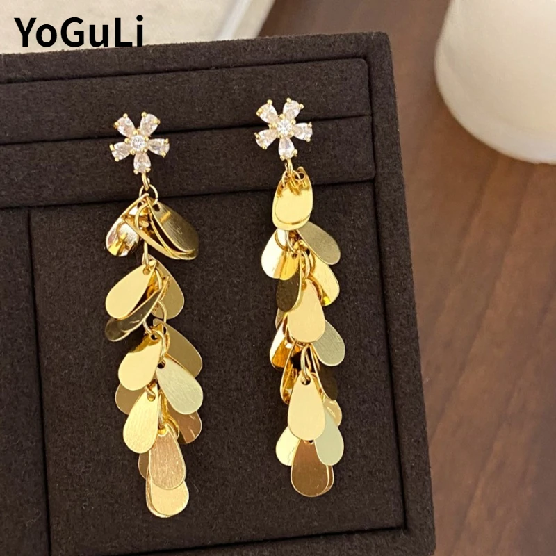 

Fashion Jewelry Luxury Temperament long Metal Tassel Earrings For Women Gifts Personality 2026 Trend New Accessories Wholesale