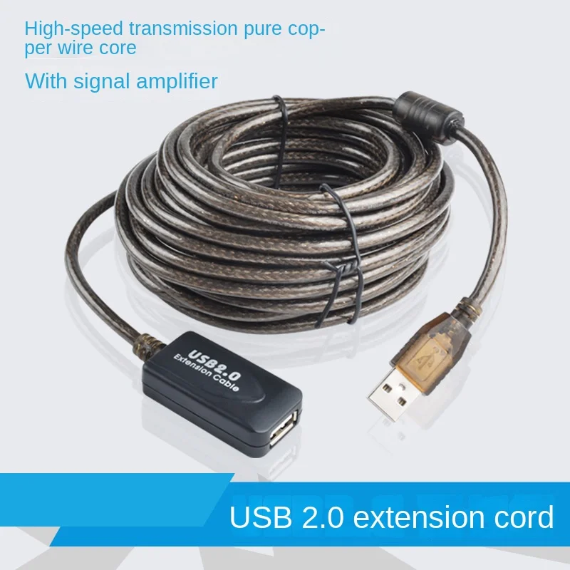 Kabel USB 2.0 przedłużacz męski na żeński aktywny wzmacniacz karta sieciowa bezprzewodowy przewód przedłużacz Adapter USB