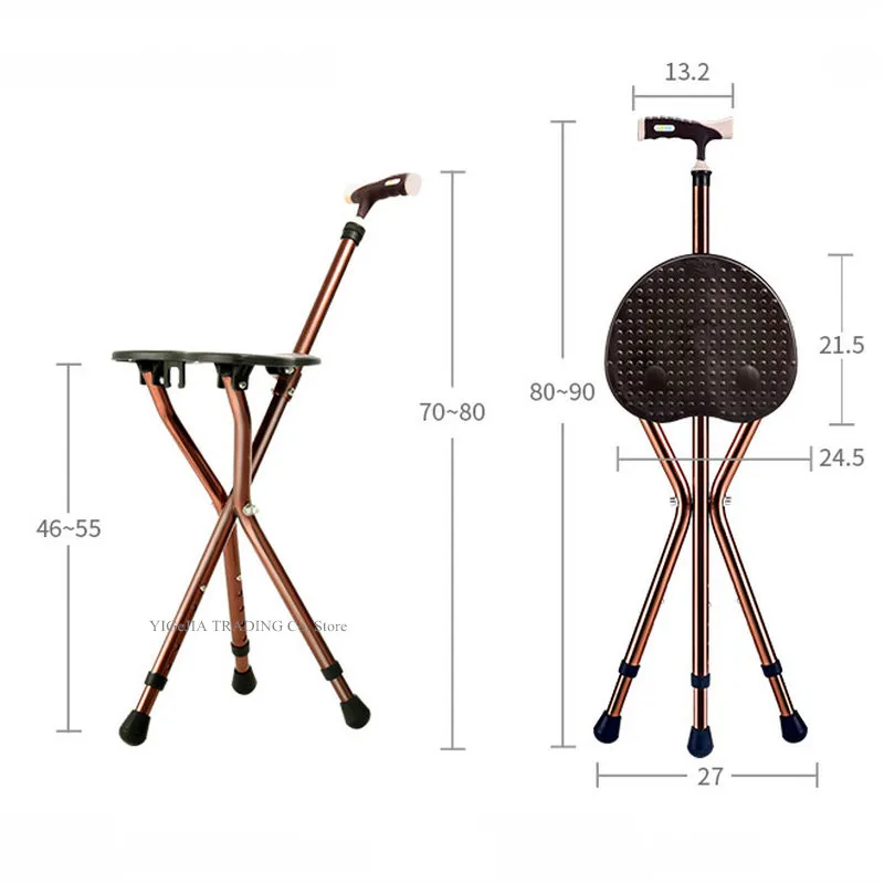 

The Elder's Stool Walking Seat Have 440LBS Capacity, Foldable Walker Cane with Thick Aluminum Alloy Frame, Outdoor Chair