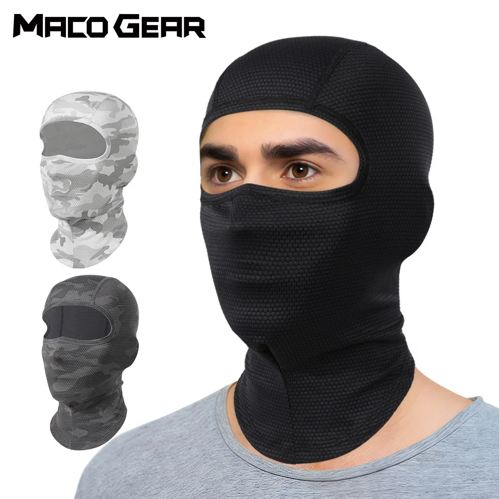 Passamontagna moto raffreddamento maschera integrale estate traspirante moto equitazione cappuccio collo copertura Motocross ciclismo casco copricapo