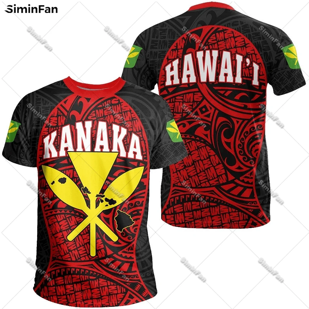 Hawaii Kanaka Map Polynesian Colorful Men Tshirt 3D Printed Male Summer Round Neck Tee Female Short Sleeve Top Unisex T-shirts-1