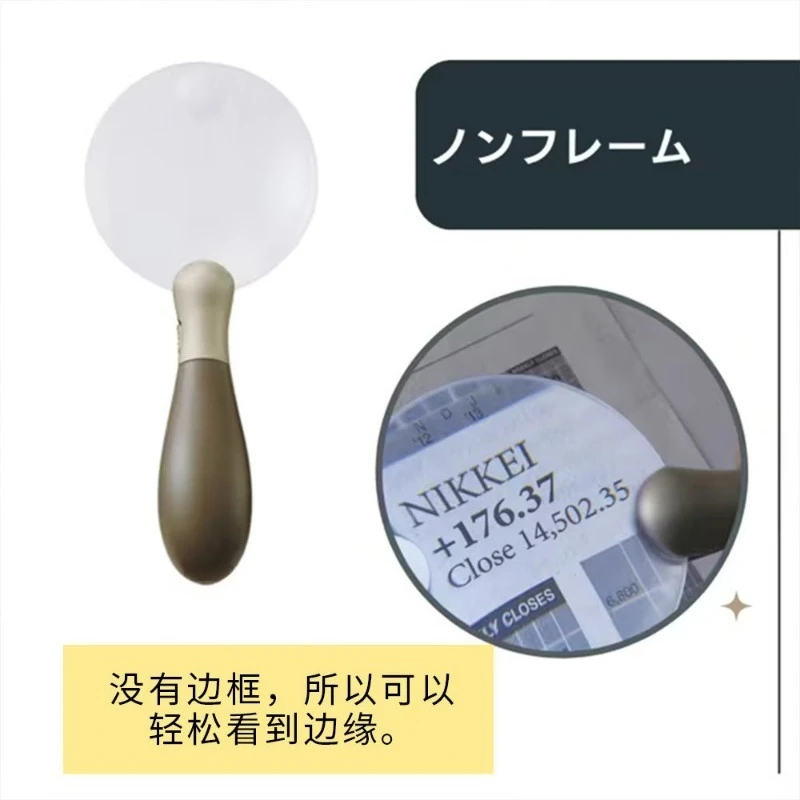 Frameless Magnifying Glass with LED Light,2.5X,Portable Reading Tool,High Transparent Optical Lens