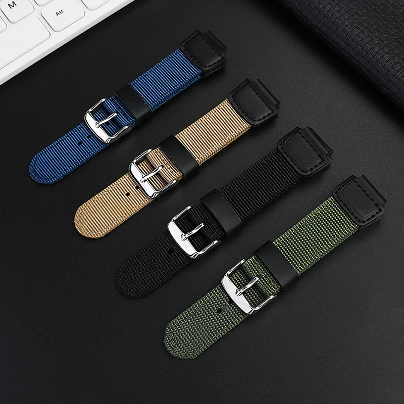 Nylon Canvas Bracelet for Casio Electronic Watch AQ-S810W AEQ-110 MCW-200H Raised 18mm Waterproof Sports Men's Watchband Strap