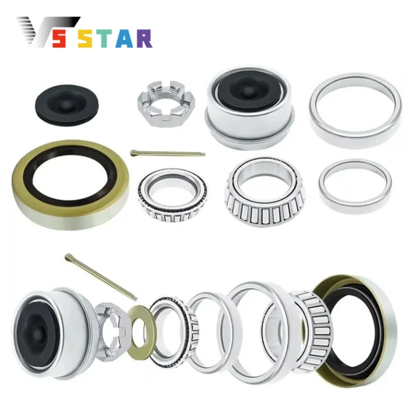 

L68149 L44649 L44610 L68111 171255TB От 1-1/16 до 1-3/8 дюймов Комплект уплотнений подшипника оси колеса прицепа для оси 3500 фунтов, серебристый