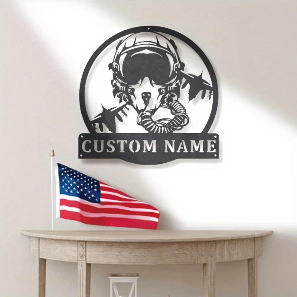 

Custom Metal Sign Art Exquisitely Handmade, Air Force Sign with Jet Theme Great Wall Hanging Special Gift for Fighter Pilots