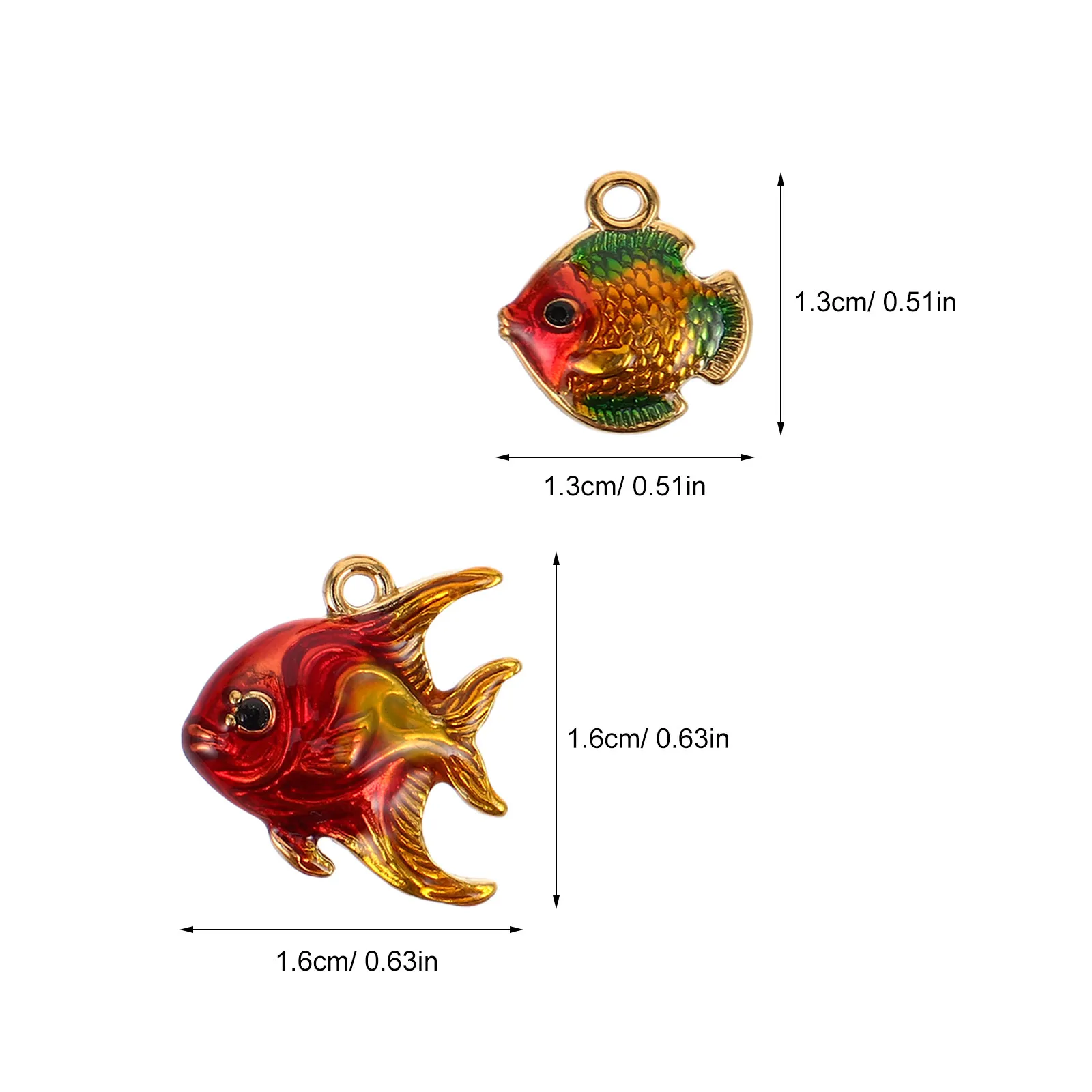 6Pcs Animal Pendant Necklace Stainless Steel Fish Charm Colorful Vacuum Plated Durable DIY Jewelry Making Bracelet Charm view 2