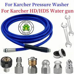 Blue Sewer Drainage Cleaning Hose Pipe Dredging Kit High Pressure Hose High Pressure Cleaning Nozzle For Most Cleaning Machines