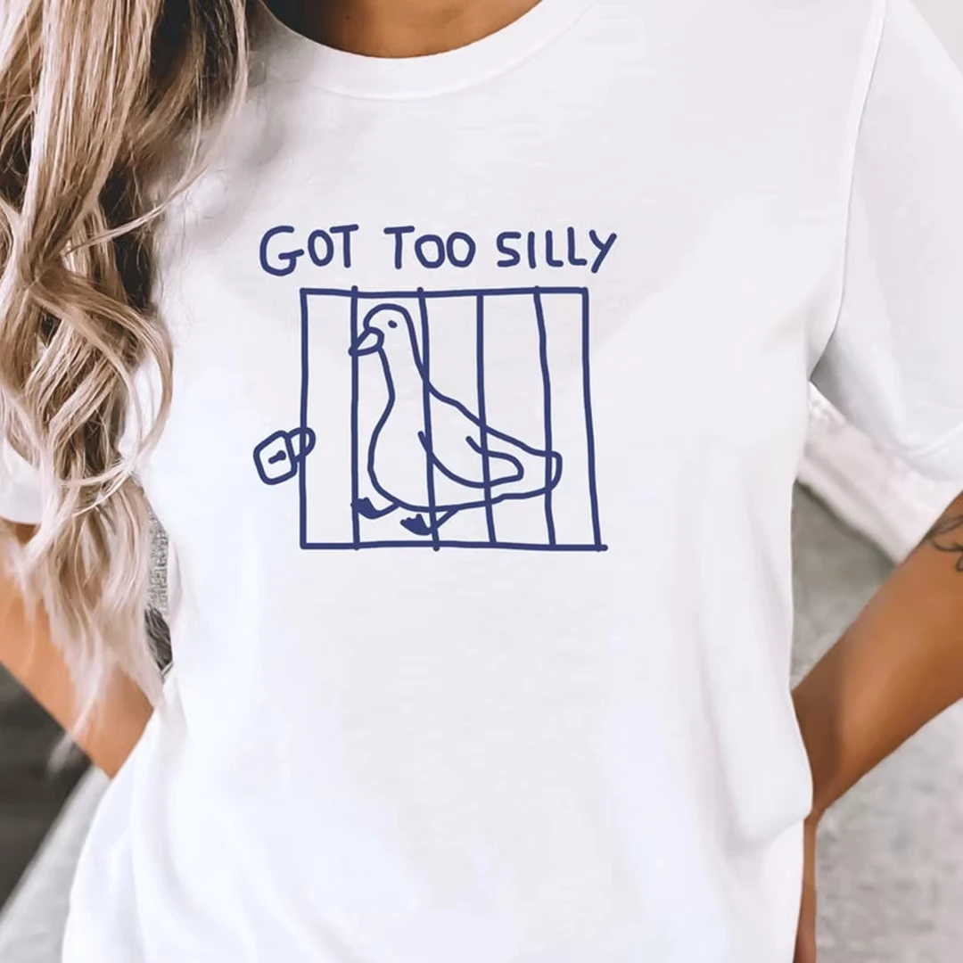 Got Too Silly Art Tシャツ 面白い Silly Goose Tシャツ ユニセックスシャツ 衣装 夏用 レディースTシャツ カジュアル ルーズサイズ ユニセックス コットン トップス