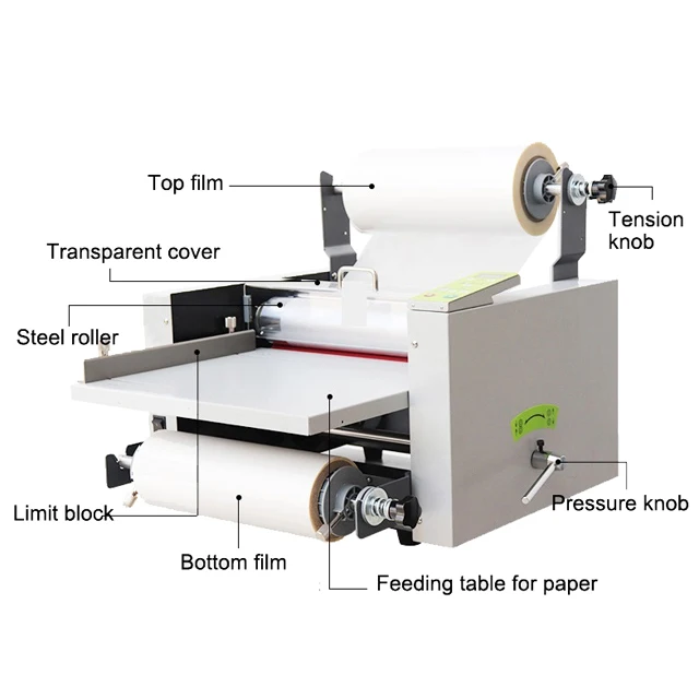 L380 hot roll laminator for printing shop 375mm width lamination size thermal automatic  machine