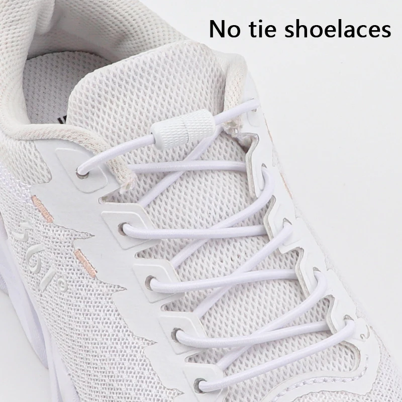 1Pair Round Elastic Laces Sneakers Metal Capsules Lock Shoes Accessories Kids Adult Quick Shoelace Rubber Bands No Tie Shoelaces