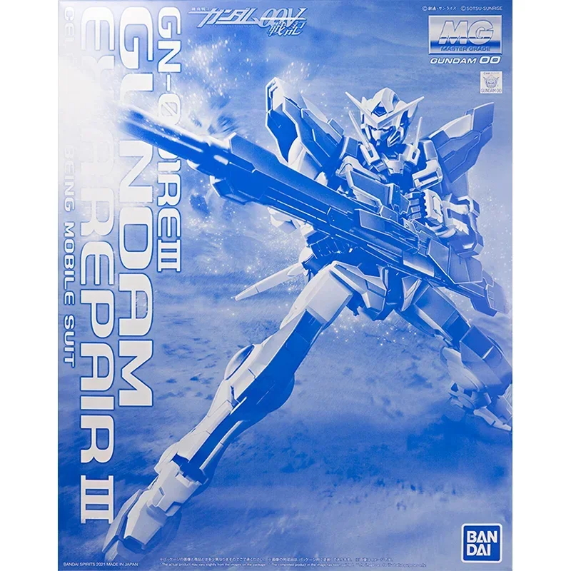 Bandai asli Gundam Model Kit Anime Figure MG 1/100 GN-001 GUNDAM EXIA R3 tokoh aksi hadiah mainan untuk anak-anak