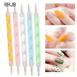 RHJB 5PCS New 3D Uv Gel Art Nail Fingernails, Drill, Fingernail, Punch Tool, Nail Manicure Nail Brush Brush Set