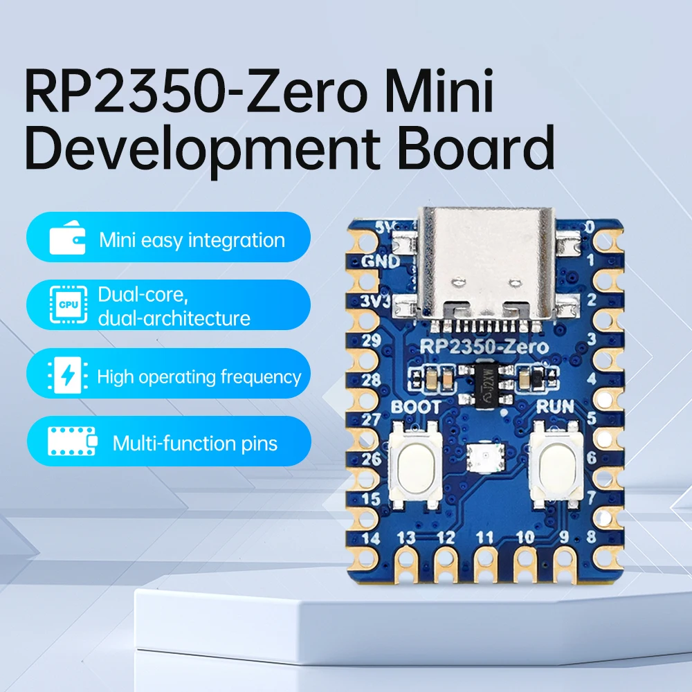 RP2350-zero/RP2350-Plus/RP2350-ETH mini placa de desenvolvimento microcontrolador tipo-c rp2350 zero plus placa eth para raspberry pi