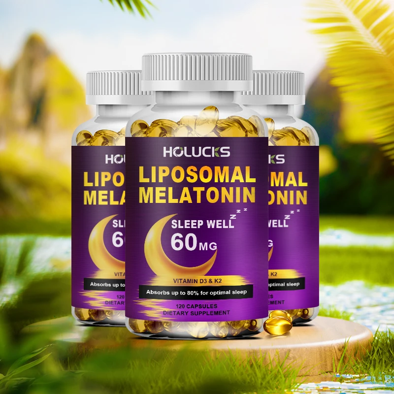 Melatonin 60mg, with Vitamin D3 K2, Chamomile, for Sound Sleep Cycle, Immune & Antioxidant, 150 Softgels Capsules