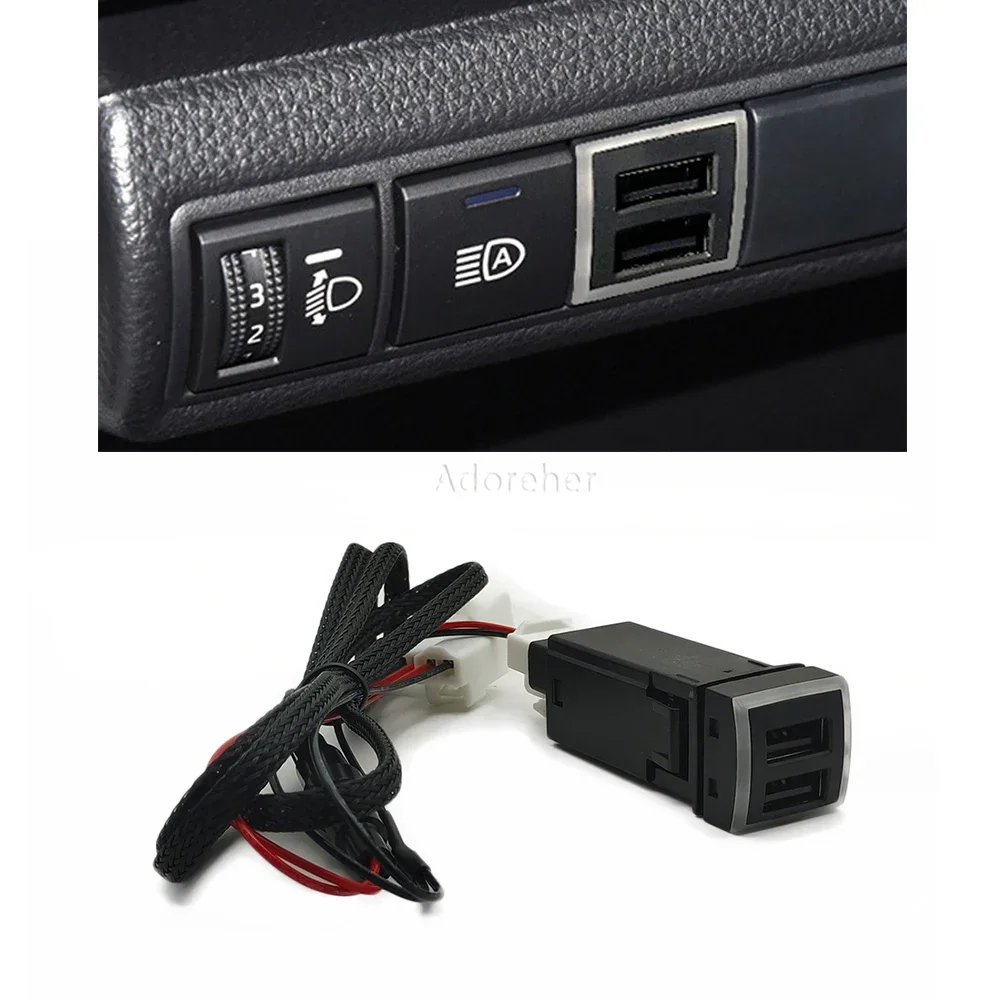 For Toyota Corolla LEVIN Prado KLUGER Venza with QC3 0 Double Quick Charger Square Atmosphere Lamp Car Charger